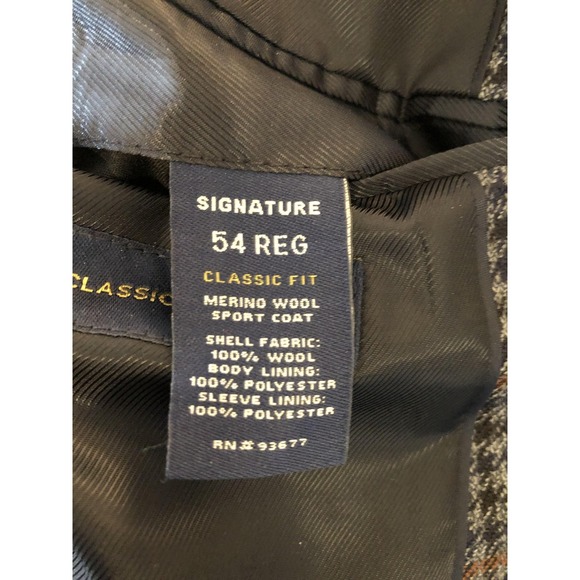 Stafford Blazer Mens 54 Blue Wool Plaid Tweed Sport Coat Jacket Classic Fit - Picture 6 of 11